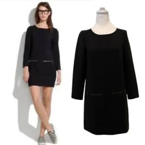 Madewell Zip Pocket Shift dress, black 16331